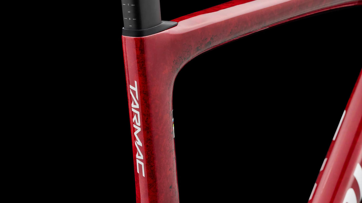 S-Works Tarmac SL9 Frameset - FACT 12r Carbon (2027) — Gloss Vivid Red / Tarmac Black / White Silver Metallic — detail 90