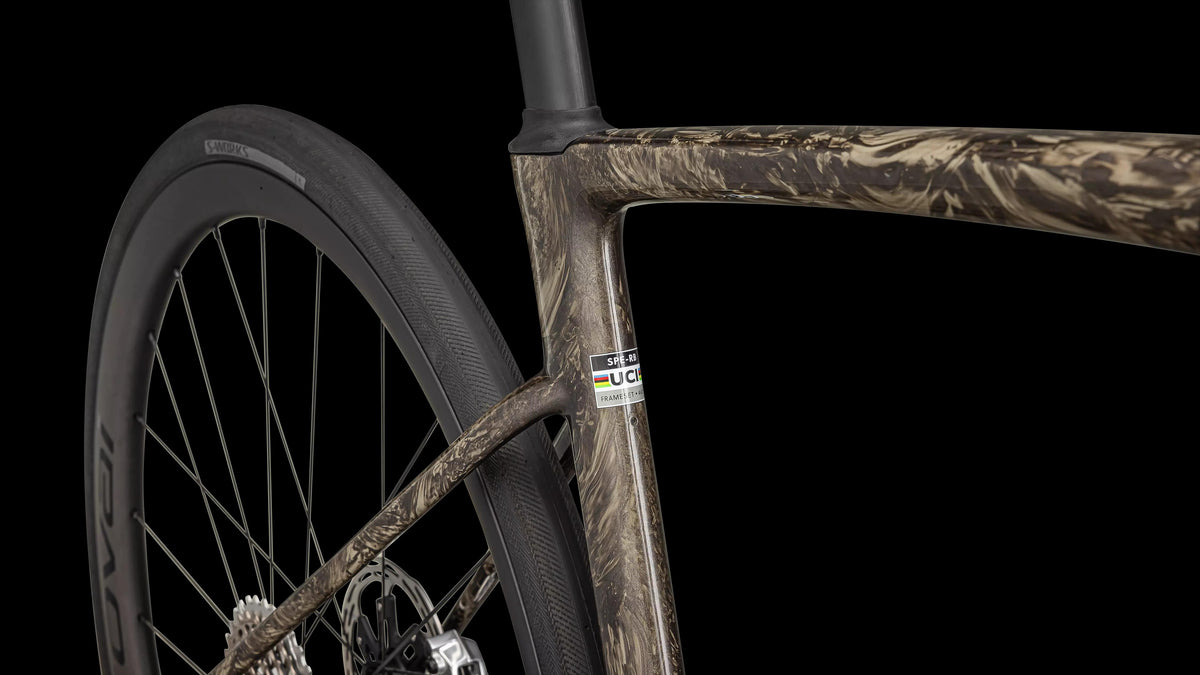 S-Works Roubaix SL8 – SRAM RED AXS (2025) — Gloss Taupe / Gunmetal Strata / Charcoal — detail 60