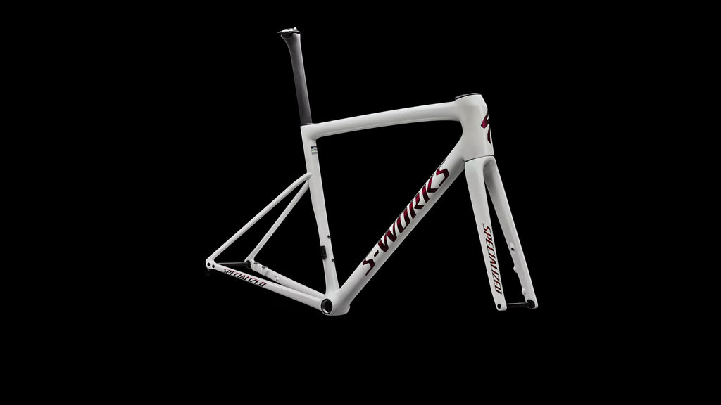 S-Works Tarmac SL8 Frameset - FACT 12r Carbon (2026) — Gloss Metallic White Silver / Pearl / Black — detail 50