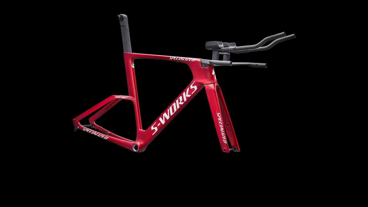 S-Works Shiv TT Disc Module - FACT 11r Carbon (2027) — Gloss Ruby Metallic / White Silver Metallic — detail 20