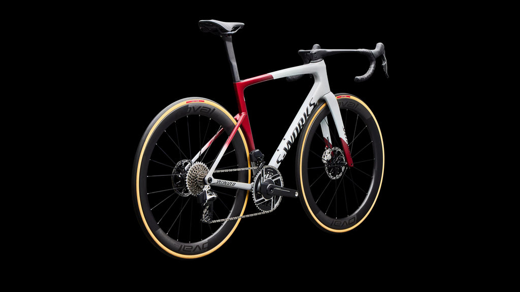 S-Works Tarmac SL9 - SRAM RED AXS (2027) — Gloss White Silver Metallic / Gloss Ruby Metallic / Obsidian Metallic — detail 90