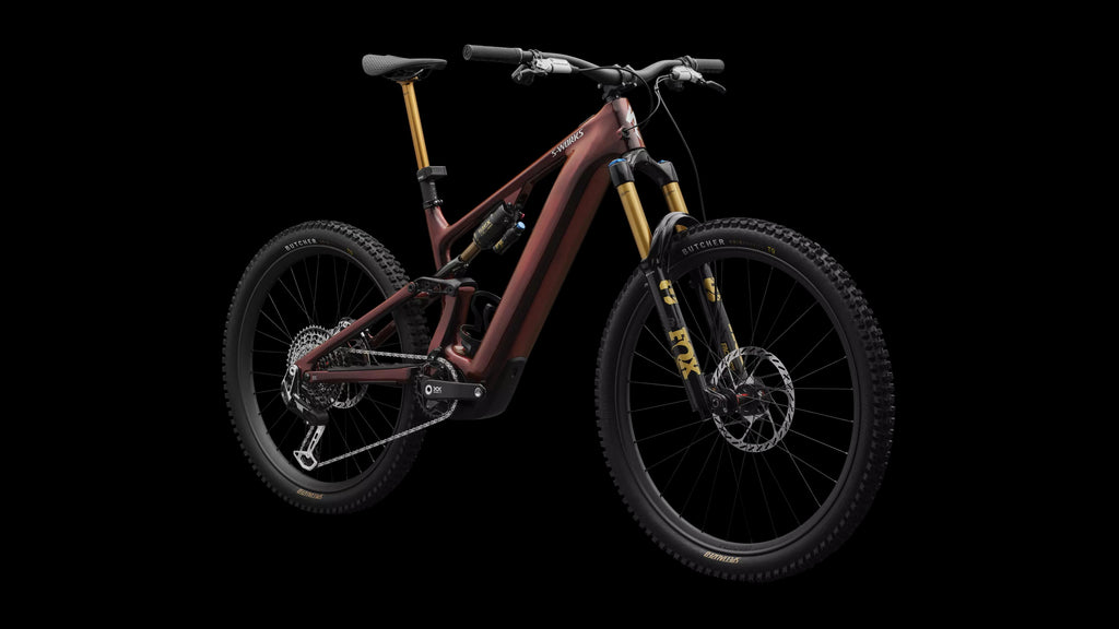 S-Works Turbo Levo 4 (2026) — Gloss Red Pearl / Black / Metallic White Silver — detail 340