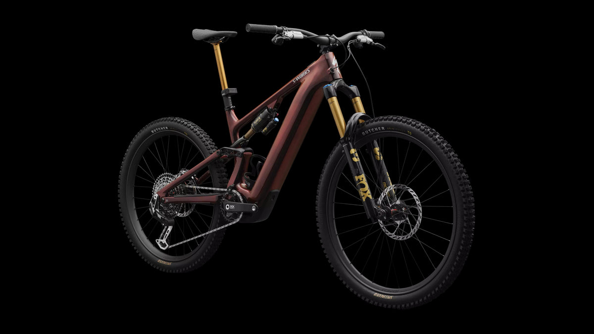 S-Works Turbo Levo 4 (2026) — Gloss Red Pearl / Black / Metallic White Silver — detail 340