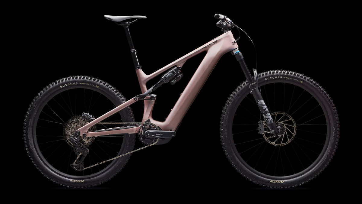 Turbo Levo 4 Comp (2026) — Satin Champagne / Metallic Obsidian — side view