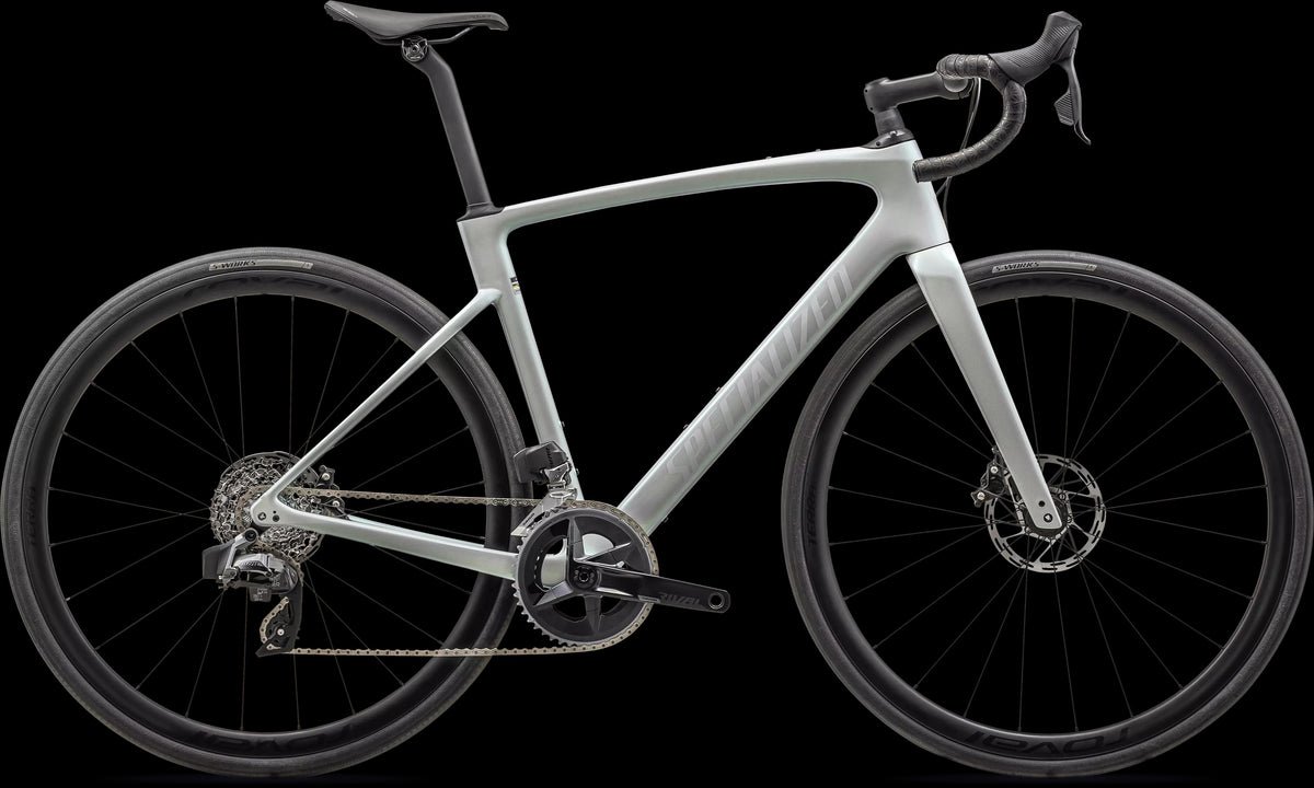 Roubaix SL8 Expert - SRAM Rival eTAP AXS (2024) — Gloss Dove Grey/Chameleon Lapis — side view