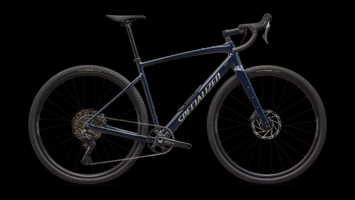 Diverge 4 Sport Alloy - Shimano CUES (2026) — Gloss Dark Navy / Dolomite Metallic — side view