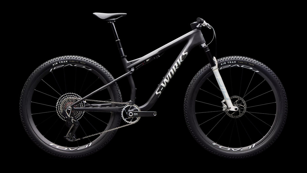 S-Works Epic 9 Ultralight LTD (2027) — Satin Carbon / Silver Foil — side view