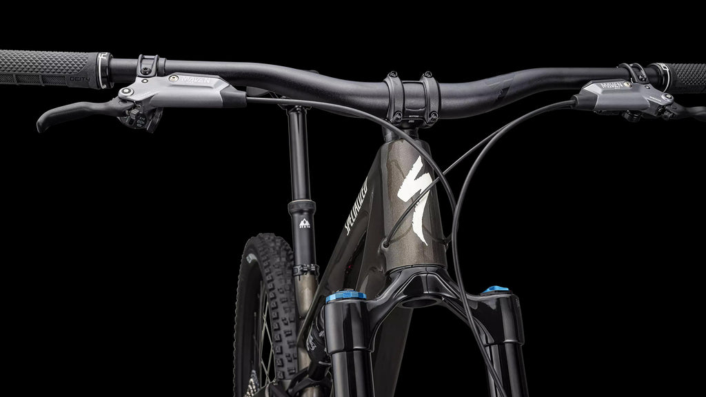 Stumpjumper 15 Expert - SRAM GX AXS, FOX Performance Elite (2025) — Gloss Gunmetal / White Mountains — detail 50