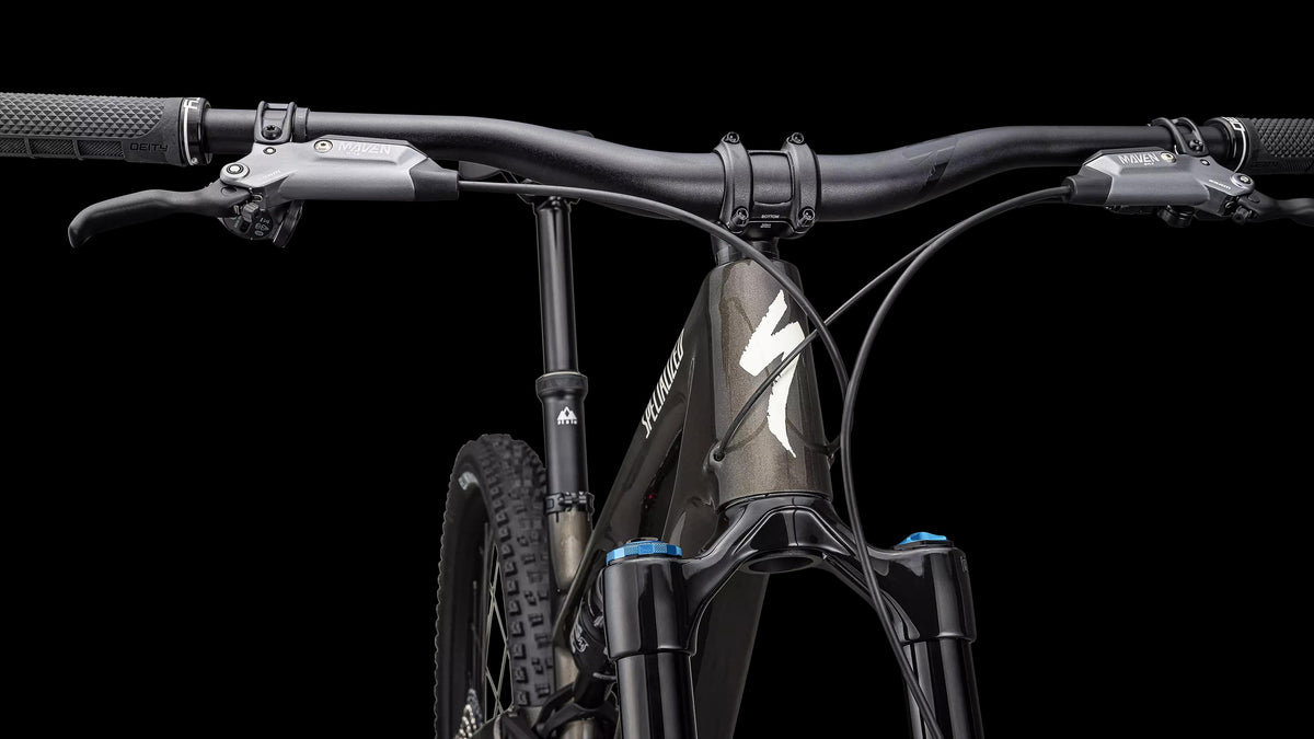 Stumpjumper 15 Expert - SRAM GX AXS, FOX Performance Elite (2025) — Gloss Gunmetal / White Mountains — detail 50