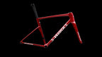 S-Works Tarmac SL9 Frameset - FACT 12r Carbon (2027) — Gloss Vivid Red / Tarmac Black / White Silver Metallic — side view