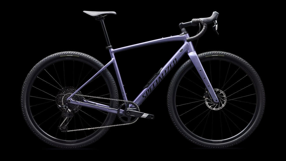 Diverge 4 Comp Alloy - SRAM Apex (2026) — Gloss Mauve Metallic / Obsidian — side view