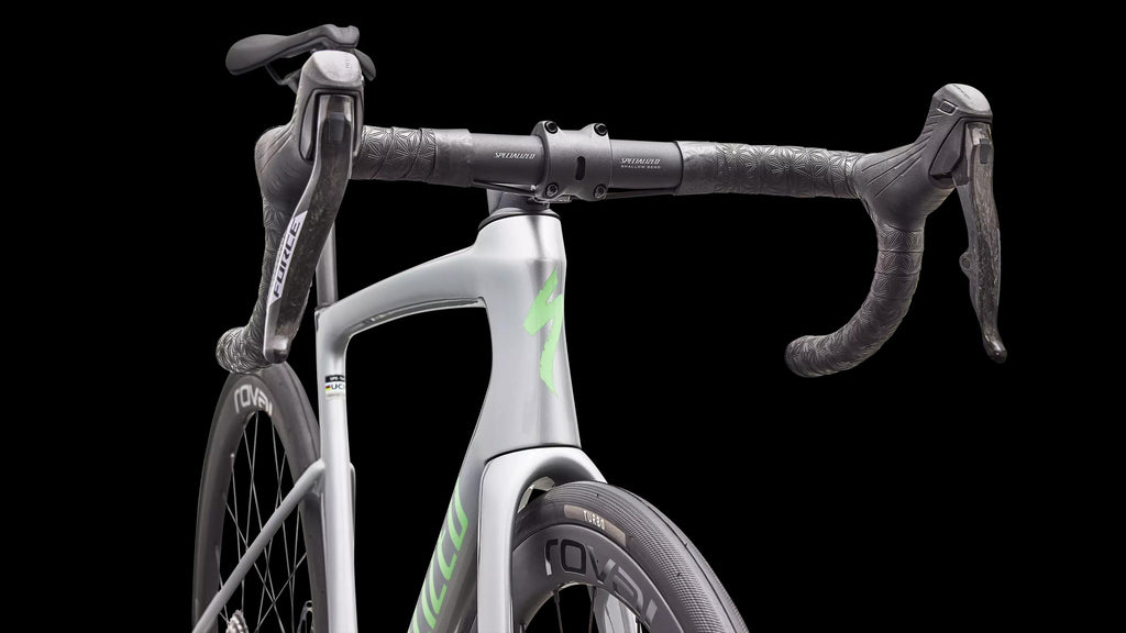 Tarmac SL9 Expert - SRAM Force AXS (2027) — Gloss Silver Dust / Powder Lime — detail 50