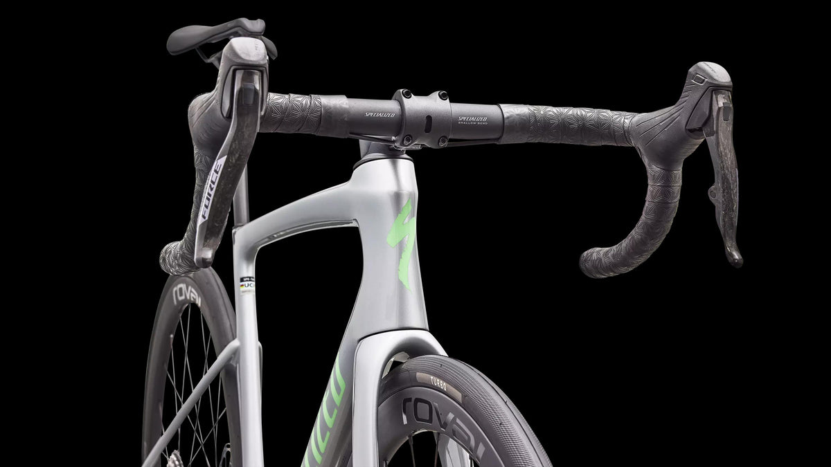 Tarmac SL9 Expert - SRAM Force AXS (2027) — Gloss Silver Dust / Powder Lime — detail 50