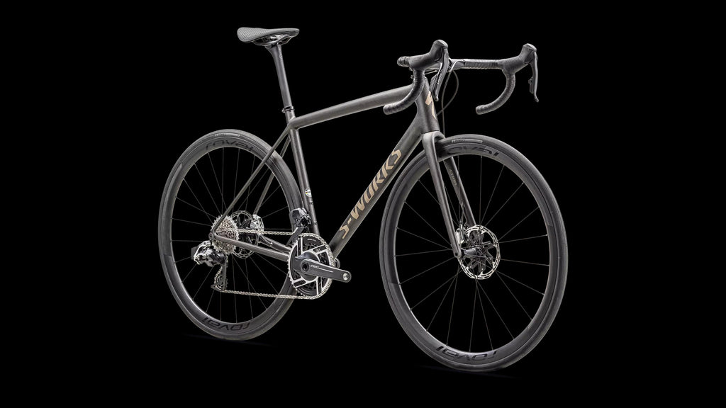 S-Works Aethos - SRAM RED AXS (2025) — Satin Doppio / Gunmetal Dry Brushed / Gold Pearl — detail 20