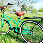 sixthreezero Around the Block Women's 24" 21 Speed Beach Cruiser Bicycle with Rear Rack — product view 87