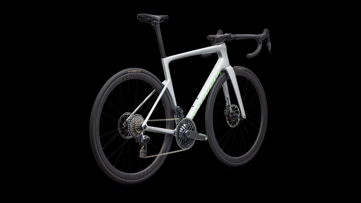 Tarmac SL9 Expert - SRAM Force AXS (2027) — Gloss Silver Dust / Powder Lime — detail 30