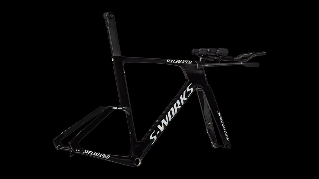 S-Works Shiv TT Disc Module - FACT 11r Carbon (2025) — Gloss Tarmac Black / Metallic White Silver — detail 30