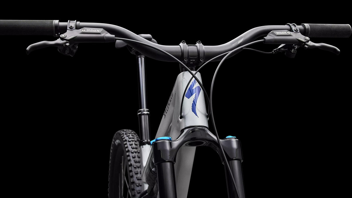 Stumpjumper 15 EVO Comp - SRAM S-1000 AXS, FOX Rhythm (2026) — Gloss Shadow Silver / Majesty Blue Metallic — detail 50