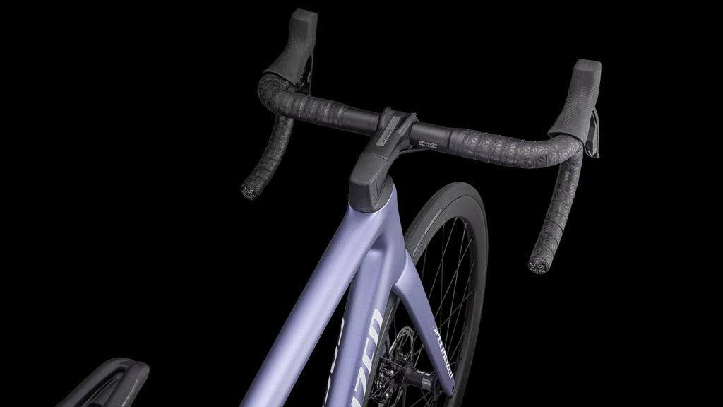 Tarmac SL8 Expert - SRAM Rival AXS (2024) — Satin Powder Indigo Tint Over Silver Dust / White — detail 50