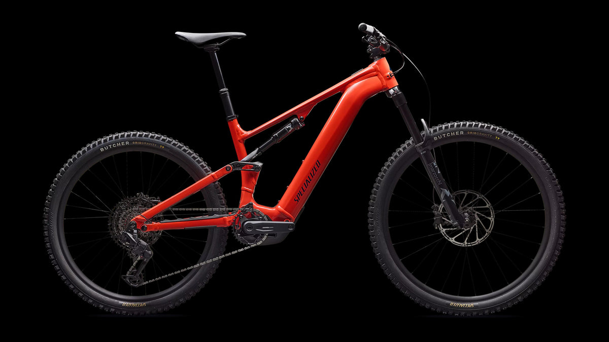 Turbo Levo 4 Alloy (2026) — Gloss Deep Orange / Deep Lake — side view