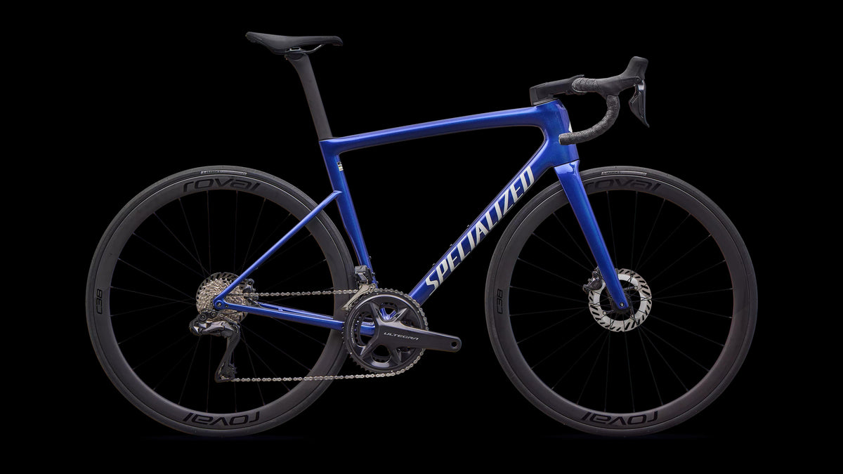 Tarmac SL8 Expert - Shimano Ultegra Di2 (2026) — Gloss Blue Majesty Metallic / Dolomite Metallic — side view
