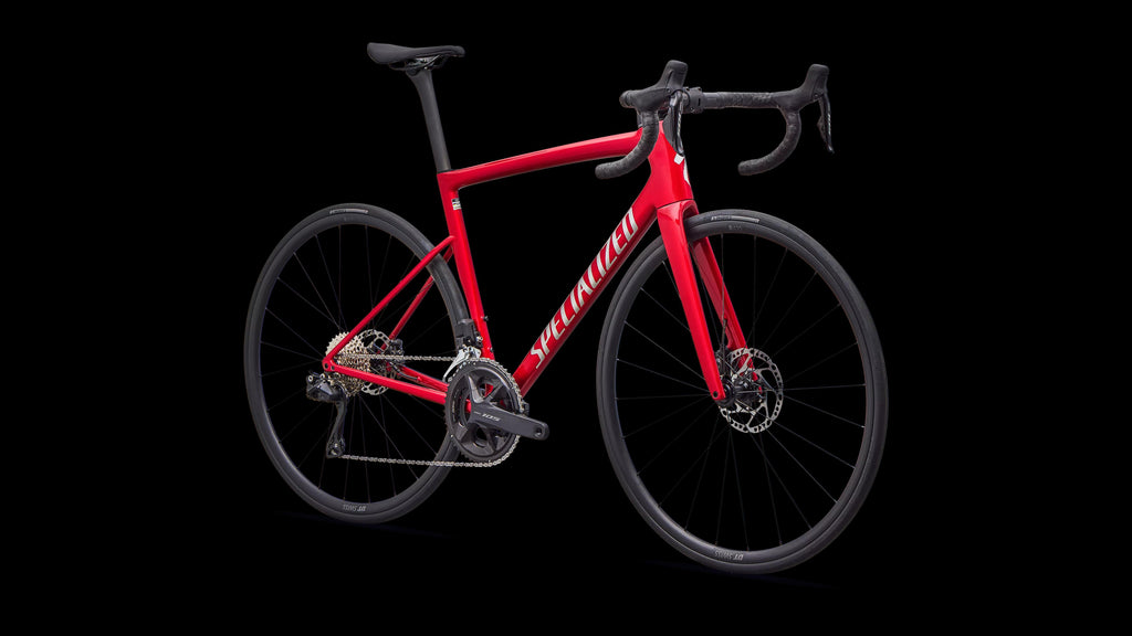 Tarmac SL8 Comp - Shimano 105 Di2 (2026) — Gloss Red Tint Over Silver Dust / Silver Dust — detail 20
