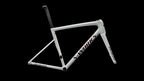S-Works Tarmac SL8 Frameset - FACT 12r Carbon (2026) — Gloss Metallic White Silver / Pearl / Black — side view