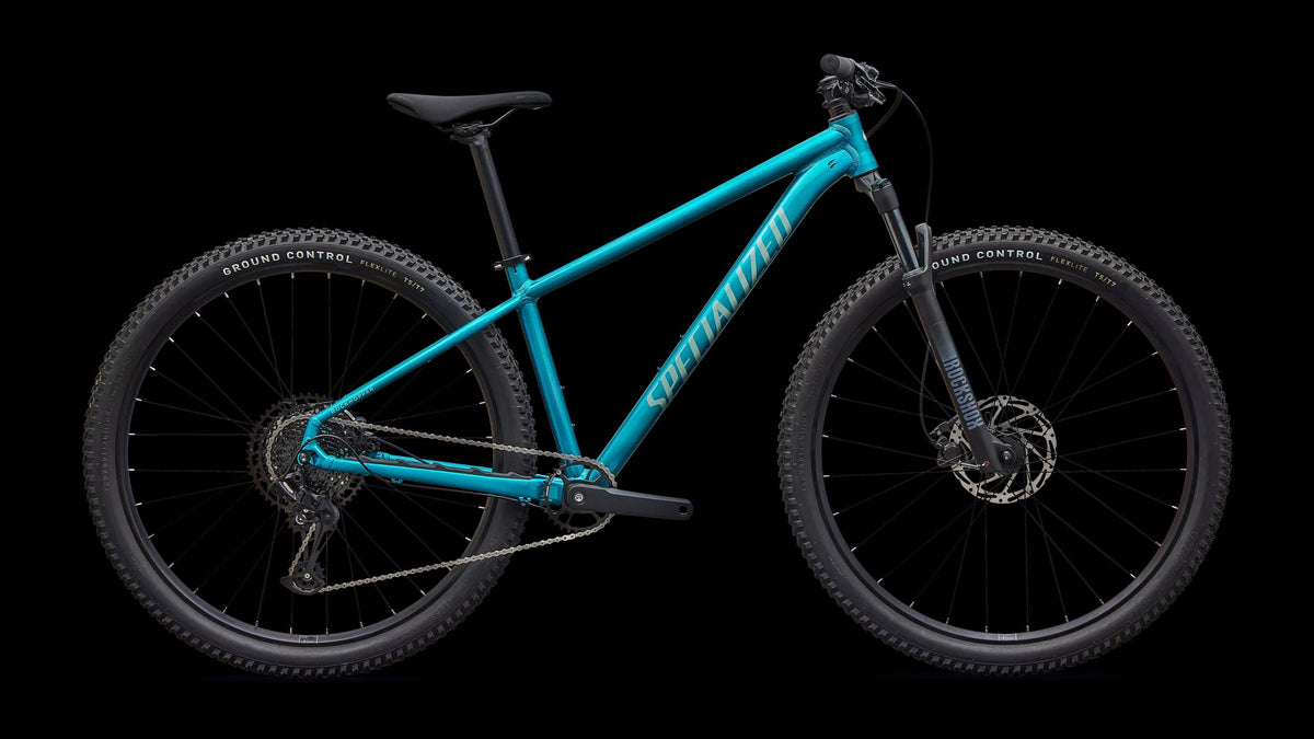 Rockhopper Comp (2027) — Gloss Teal Tint Aluminum / Agave Grey — side view