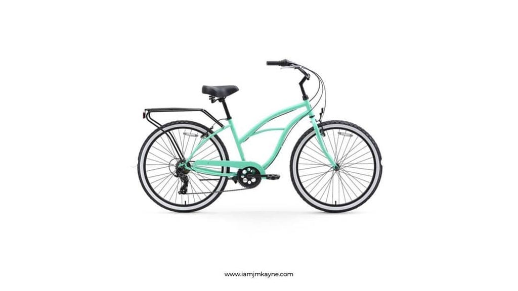 sixthreezero Around the Block Women's 24" 21 Speed Beach Cruiser Bicycle with Rear Rack — product view 55