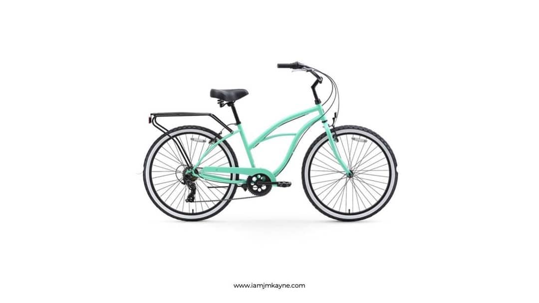 sixthreezero Around the Block Women's 24" Seven Speed Beach Cruiser Bicycle with Rear Rack — product view 46