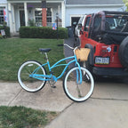 sixthreezero Around the Block Women's 24" 21 Speed Beach Cruiser Bicycle with Rear Rack — product view 67