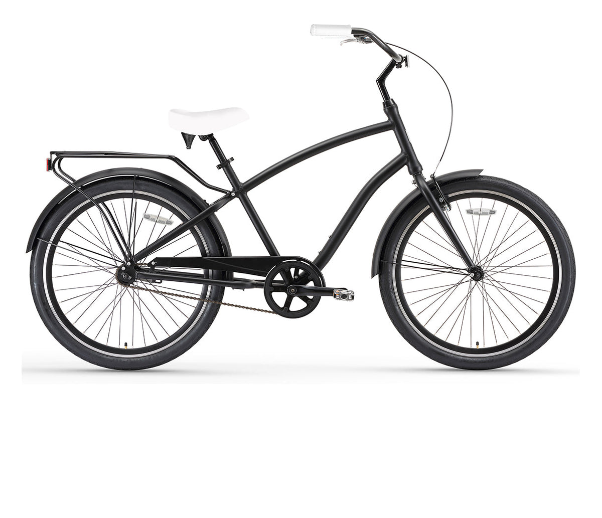 sixthreezero EVRYjourney Men's 26" Single Speed Touring Hybrid Bike, Matte Black — product view 4