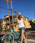 sixthreezero Around the Block Women's 24" 21 Speed Beach Cruiser Bicycle with Rear Rack — product view 68