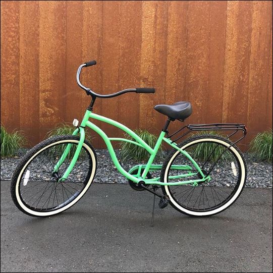 sixthreezero Around the Block Women's 24" 21 Speed Beach Cruiser Bicycle with Rear Rack — product view 72